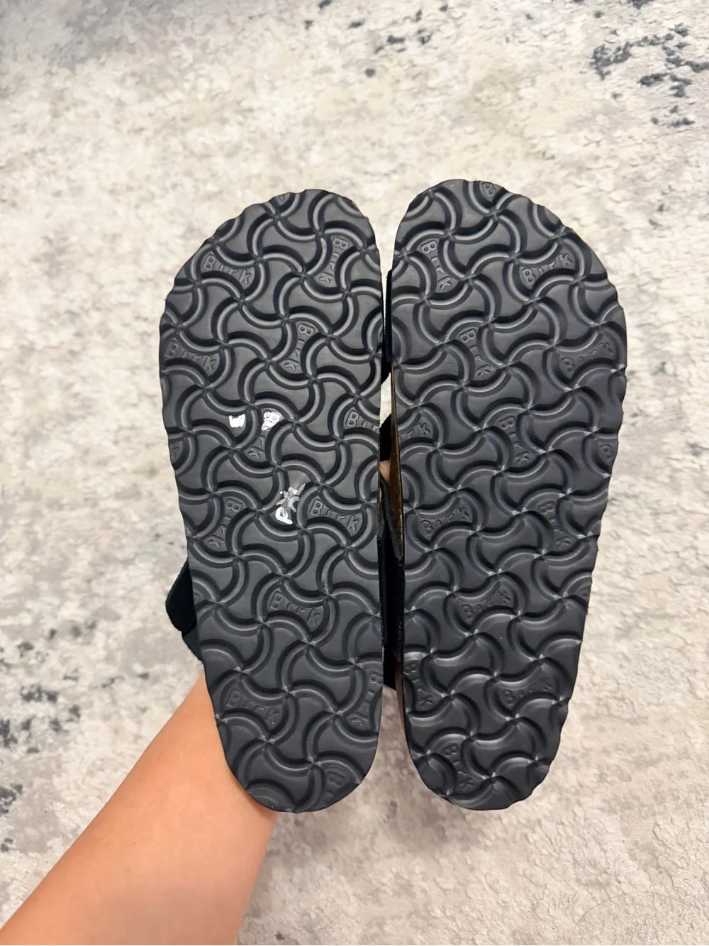 Birkenstock Black Suede Buckle Cross-Strap Sandals